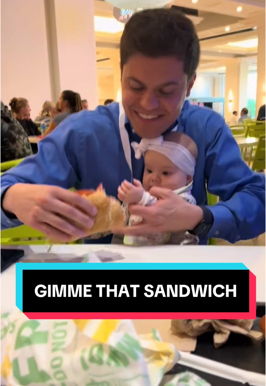Reposting because it still makes me laugh - She had never even tasted food yet but knew it was good 😂 #baby #funnybaby #family #babiesoftiktok #funny #dad #dadanddaughter 