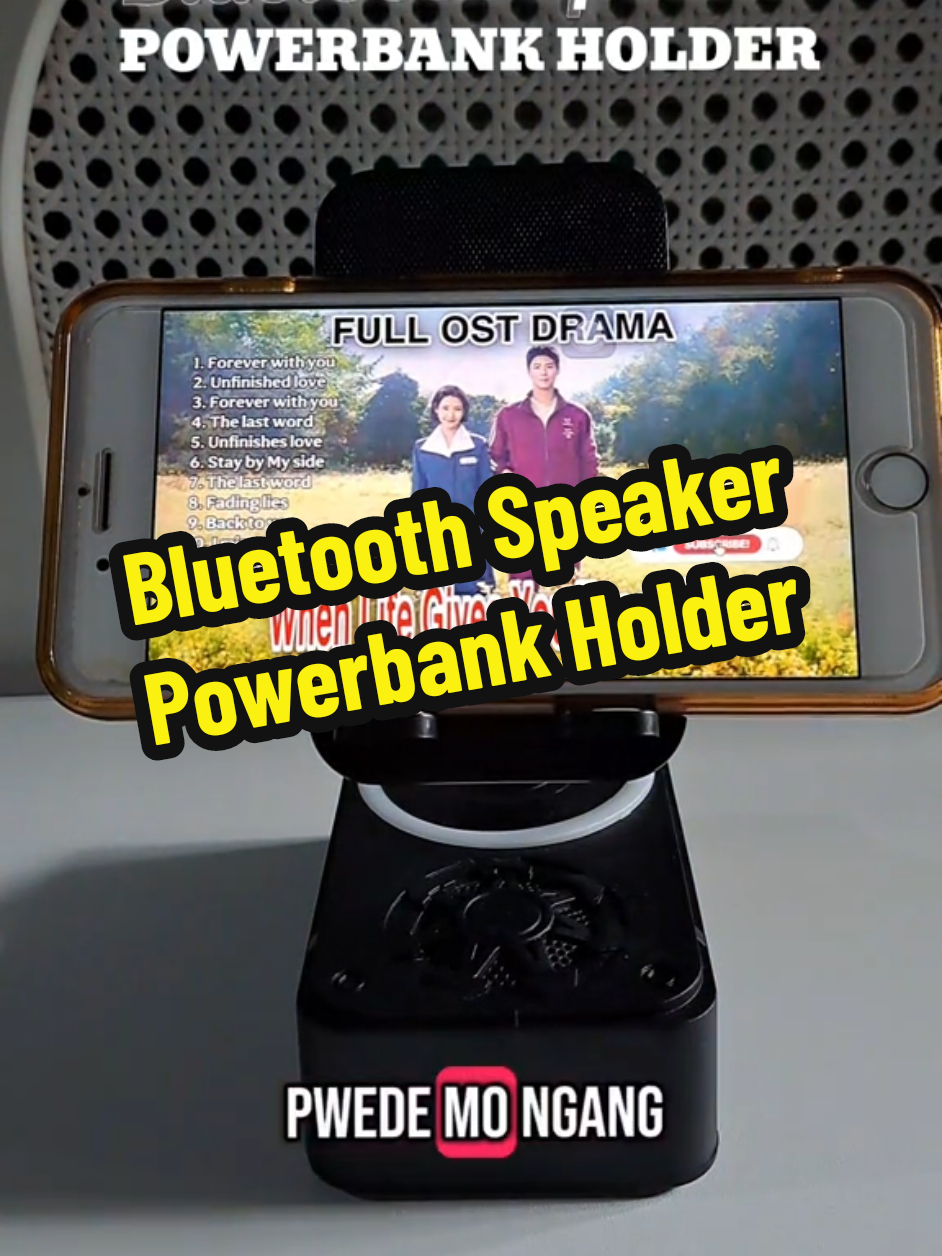 Bluetooth Speaker and powerbank + holder in one! #bluetoothspeaker #speakerwithpowebank #bluetoothspeakerpowerbankholder #phoneholderspeaker 