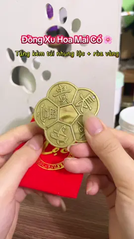 Đồng xu hoa mai cổ - Tặng kèm rùa vàng + Túi lộc #dongxuhoamai #dongxuhoamaiphongthuy #vanmenh #tuvisomenh #tuvi12congiap #xuhuongtiktok 
