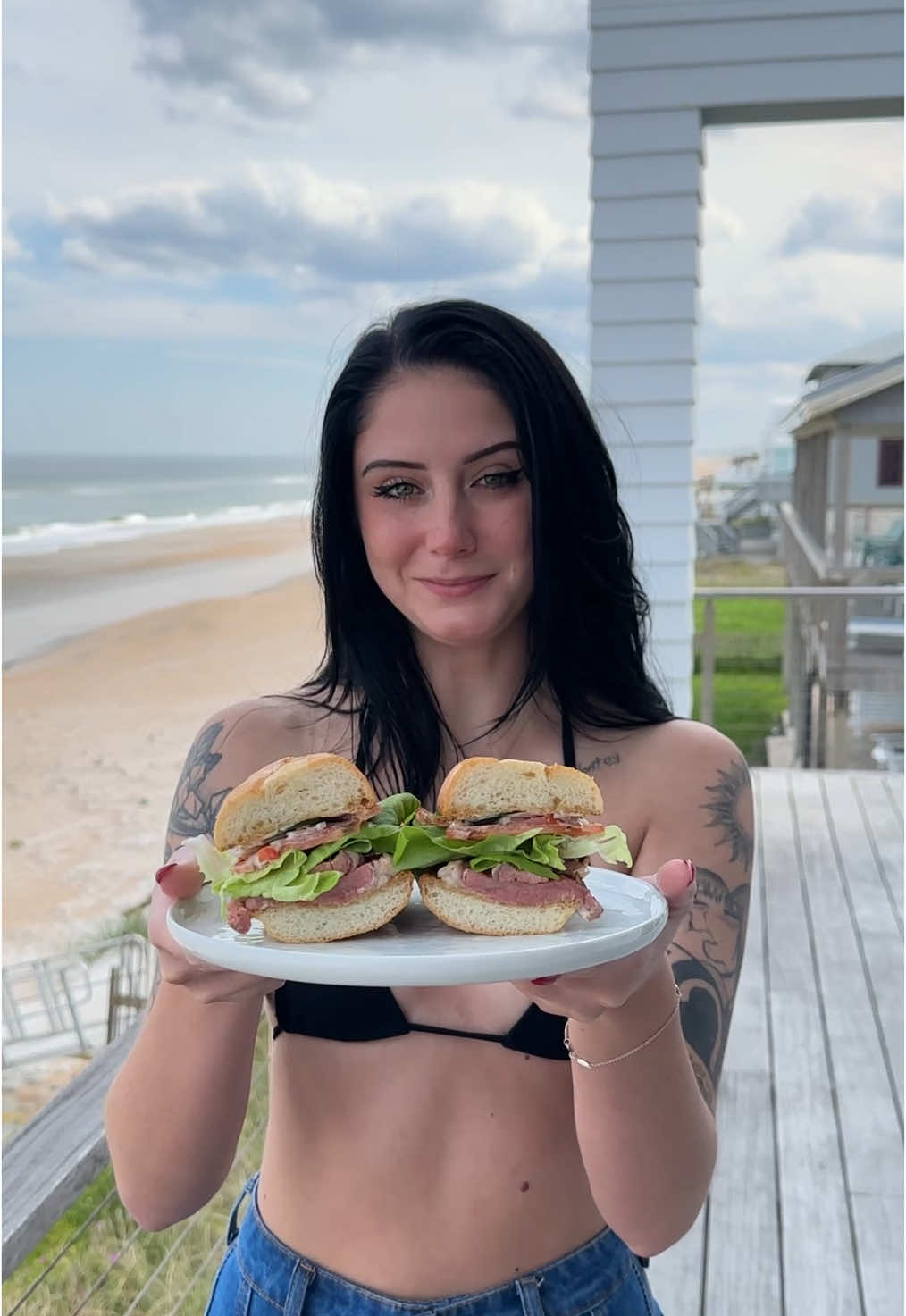Steak and Pimento Aioli! This is probably one of my favorite sandwiches, the sauce is amazing! 