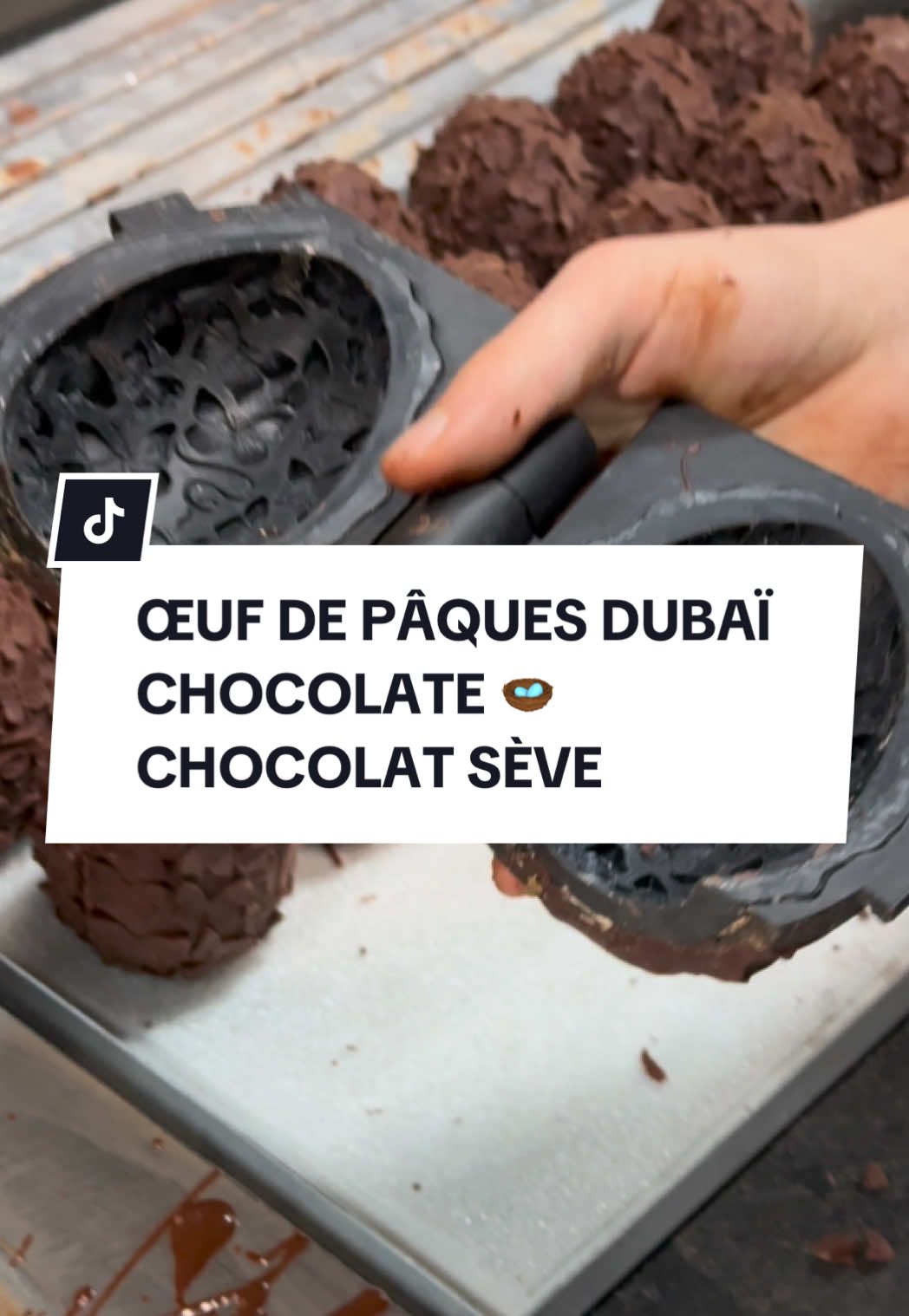 La Maison Sève réinvente l’Œuf de Pâques avec une création audacieuse et ultra-gourmande. Derrière sa fine coque en chocolat se cache une surprise d’exception : une généreuse couche de Dubai Chocolate, un praliné pistache fondant, enrichi d’éclats de kadaïf croustillant. Ce mariage subtil entre onctuosité et croustillant offre une expérience unique en bouche, où la douceur du praliné se mêle à la texture légère et aérienne du kadaïf. #chocolatseve #dubaichocolate #pistache #praliné #oeufdepaques #paques #chocolat #seve 