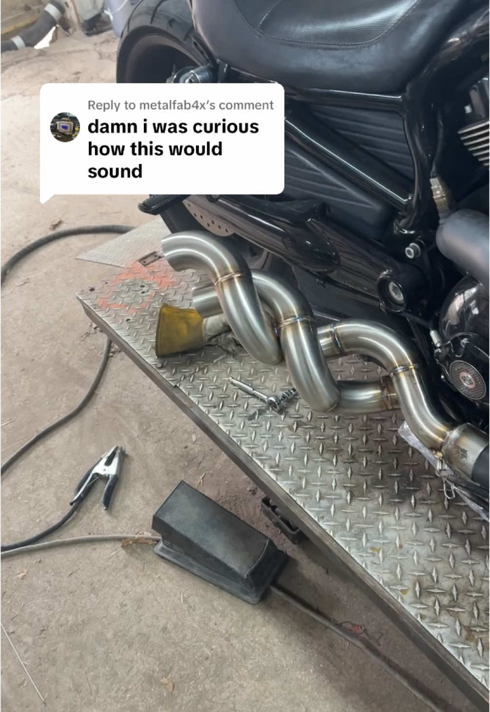 Replying to @metalfab4x Can’t let ya down. #customexhaust #expressieyourself #twistedsister 