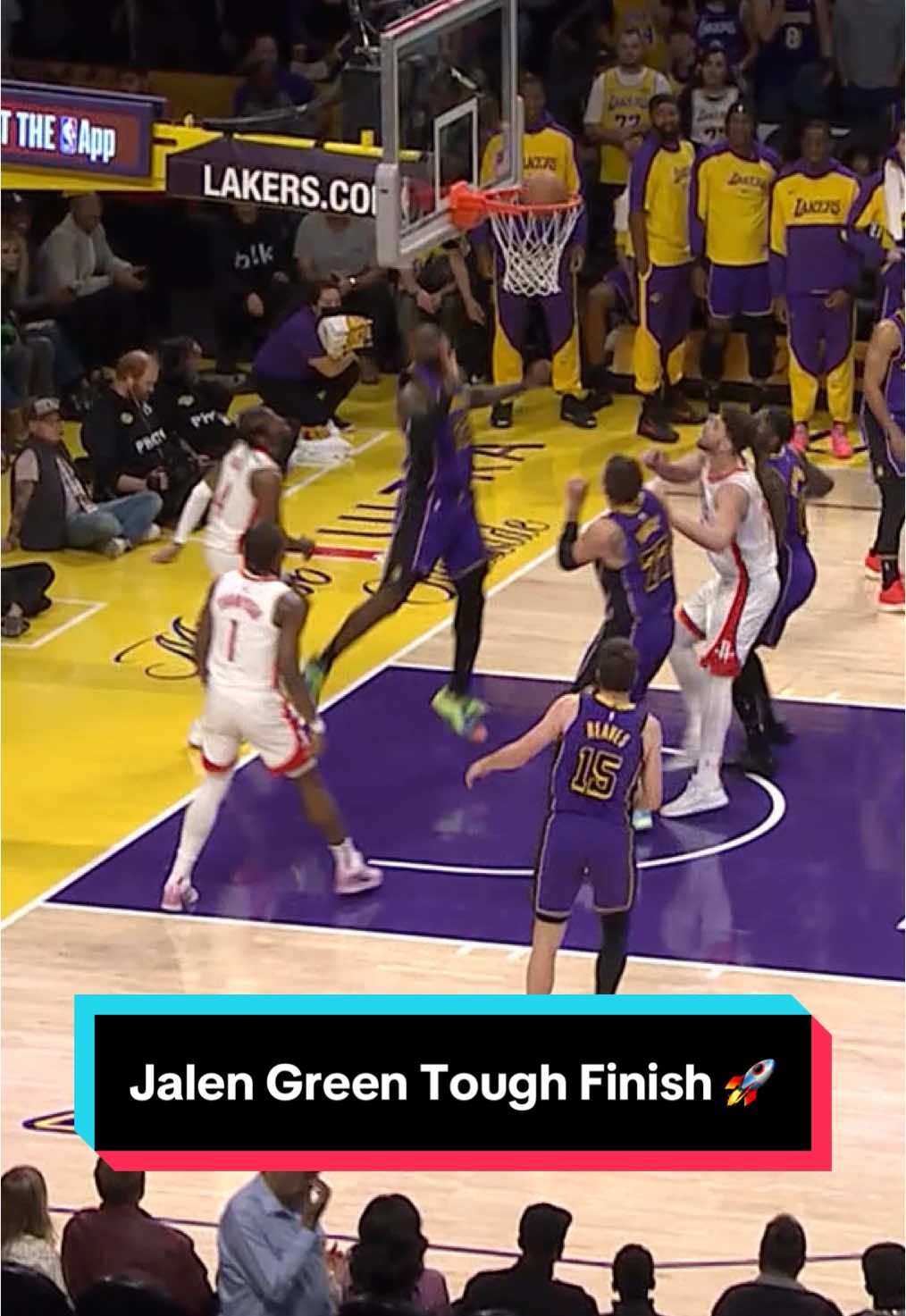 Jalen Green’s tough lefty finish 🥵🎯 #NBA #Basketball #JalenGreen #HoustonRockets #LeBron 