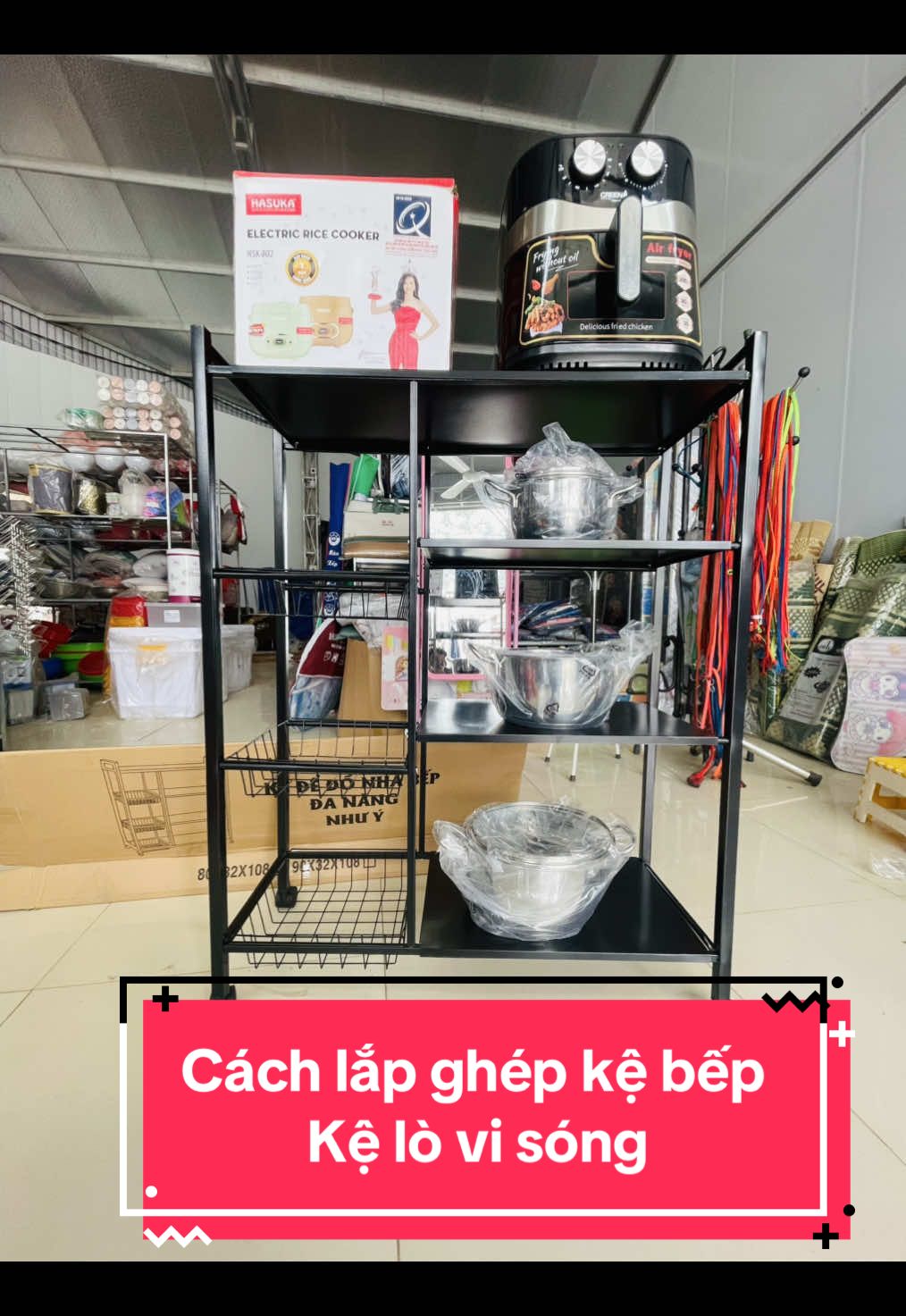 Cách lắp ghép kệ bếp- kệ lò vì sóng 1 cách đơn giản. #kebep #xuhuong #tiktokviral 