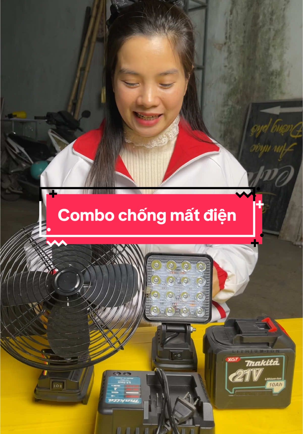 Combo chống mất điện #thanhmai92 #pin20cell #makita #quat #quattichdien #denledsieusang 