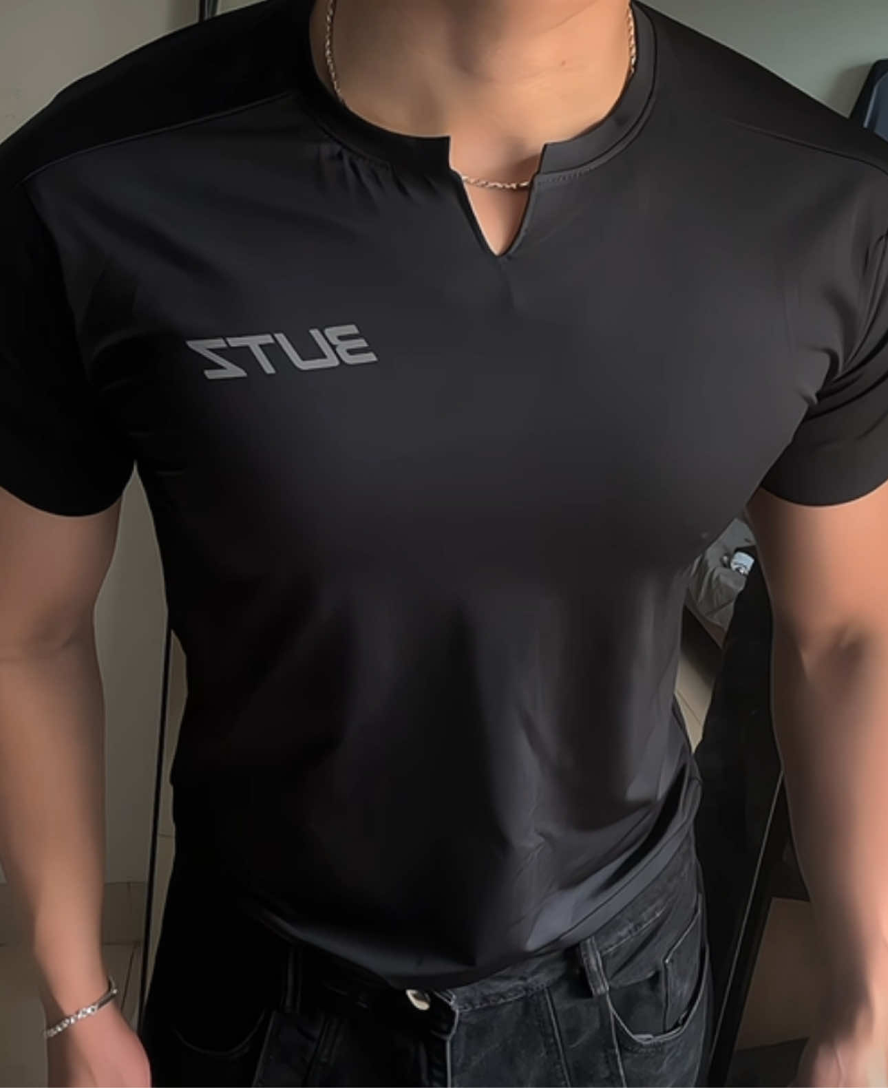 Áo Thun Thể Thao Nam Cổ Xẻ #cleanfit #slimfit 