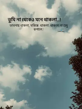 তুমি না থেকেও মনে থাকলা, ভাবনায় থাকলা, মস্তিস্কে  থাকলা, থাকলে না শুদু কপালে../🥹🥀#fypシ #unfrezzmyaccount #bangladesh🇧🇩 #copylink #foreyoupage 