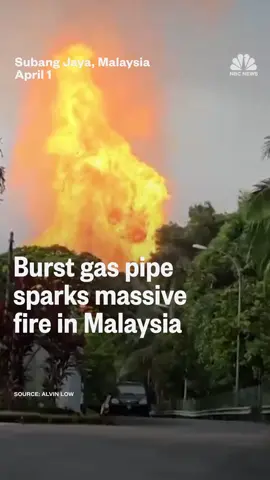 A fire caused by a burst gas pipe spread to several homes and sent a fireball soaring into the sky outside Malaysia’s largest city, injuring more than 100 people.