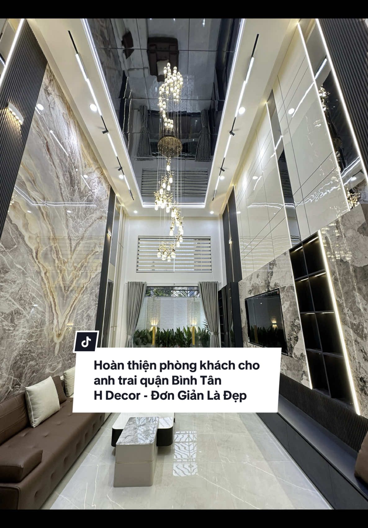 ⭐️Hoàn thiện 100m2 tường phòng khách cho anh khách quận Bình Tân  - Trần gương than tre  - Tranh tráng gương phủ ceramic  - Than tre phủ PET  - Lam sóng kosmos  ⭐️ H Decor - Đơn Giản Là Đẹp #HDecor #xuhuong #xuhuongtiktok  #tranhtrangguong #tamopthantre #kosmos 