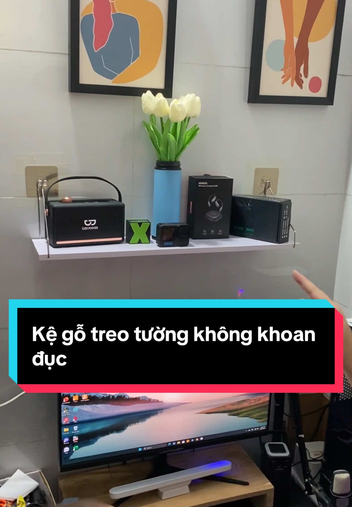 Kệ trò tường không cần khoan đục giá cực rẻ #kesach #kedecor #ketreotuong #luongtrieudoo 