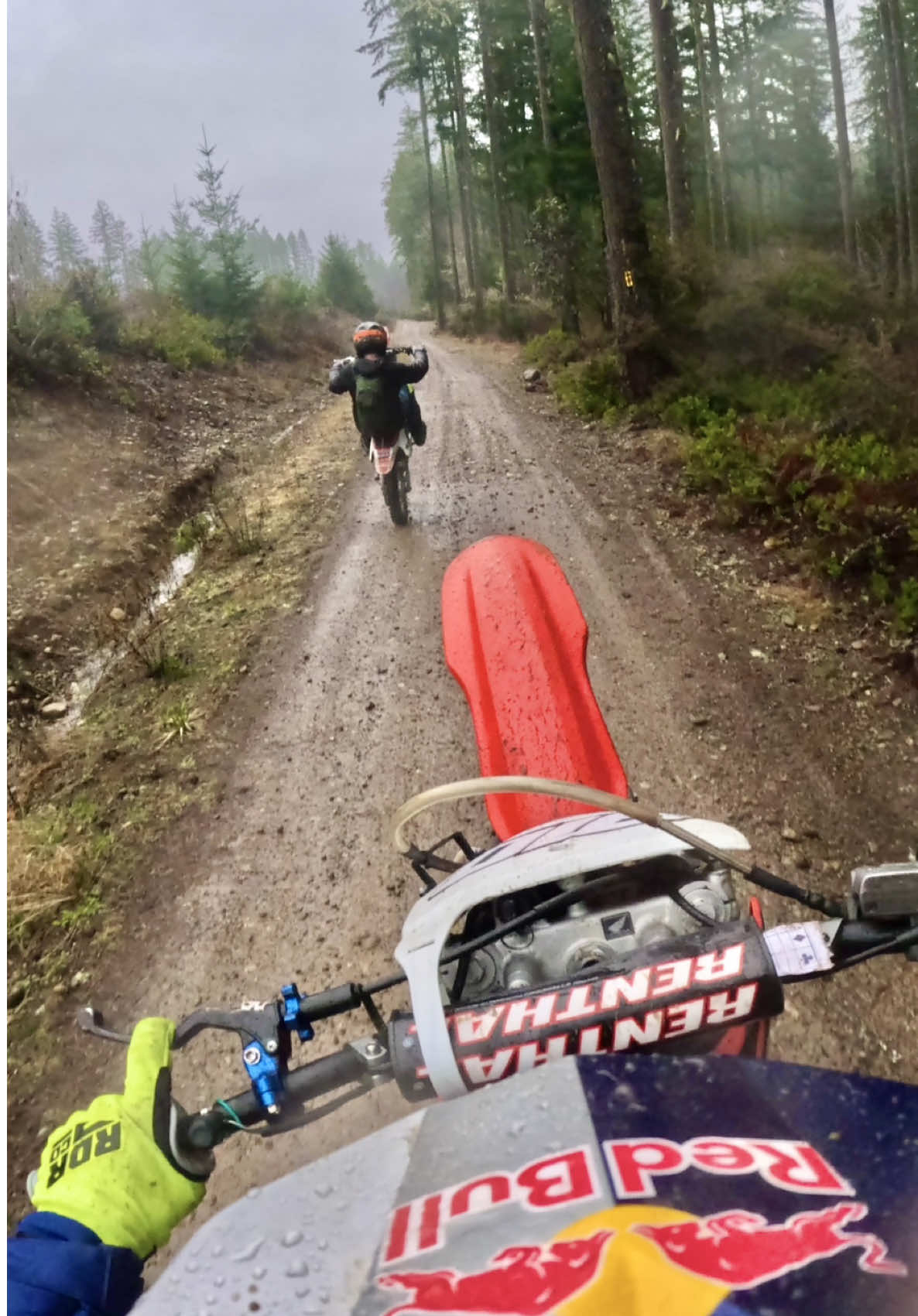 Something about shredding woods on a rainy day in the PNW can never be topped. @Charlie McDermott Hale and I let the CRF150F’s trudge through the water with help of @onX Offroad 🤠 Use code carson20 for 20% off on your subscription! What state do you guys think has the best off-road riding? @Red Bull @Red Bull Motorsports @MotoSport.com #CRF150 #CRF150F #honda 🎥: @GoPro  
