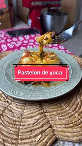 Pastelón de yuca with layers of picadillo & cheese, I meeeeean 😮‍💨🤤🔥 a perfect weeknight recipe for the fam ❤️ Ingredients For the picadillo:  1.5 pounds 80/20 ground beef  ¼ cup extra virgin olive oil  1 red bell pepper, diced  1 green bell pepper, diced  1 yellow onion, diced  5 cloves garlic, minced  1 tablespoon homemade sazon:  1 teaspoon onion powder  1 teaspoon garlic powder  1 teaspoon cumin powder  1 teaspoon ground coriander  1 teaspoon dried oregano  1 teaspoon salt  1 teaspoon ground annatto  1 cup tomato sauce  1 cup dry white cooking wine  ⅓ cup Spanish manzanilla olives, chopped  2 tablespoons chopped capers  ⅓ cup raisins For the yuca and casserole:  2 pounds yuca, peeled  4 tbsp. butter  evaporated milk, about 1/3 cup. As needed   Salt and pepper to taste  2 cups mozzarella cheese  2 cups cheddar cheese Instructions Heat the olive oil in a large Dutch oven over medium heat. Add the onions, peppers, and garlic, cooking for 5 to 7 minutes until the onions are translucent. Stir in the ground beef and sazon, breaking the meat apart with a wooden spoon. Cook for about 7 minutes, until browned. Pour in the tomato sauce & white cooking wine, then add the manzanilla olives, capers, and raisins. Reduce the heat to low and let the picadillo simmer for 20 minutes, allowing the flavors to develop. Taste and adjust salt if needed. Once ready, pass it through a strainer to get rid of all the grease. Transfer to the refrigerator and let chill for at least an hour. Meanwhile, bring a large pot of salted water to a boil. Add the yuca and cook for about 25 minutes, until fork-tender. Drain and transfer to a mixing bowl. Mash with a potato masher, then stir in the butter and enough milk to create a smooth consistency. Season with salt and pepper to taste. To assemble the pastelón, grease a baking dish with oil and spread a layer of mashed yuca. Top with the chilled picadillo, then add a layer of cheese. Spread another layer of mashed yuca over the top, followed by a final layer of cheese. Bake at 350°F for 15 minutes, then broil for 2 to 3 minutes until the cheese is golden and bubbly