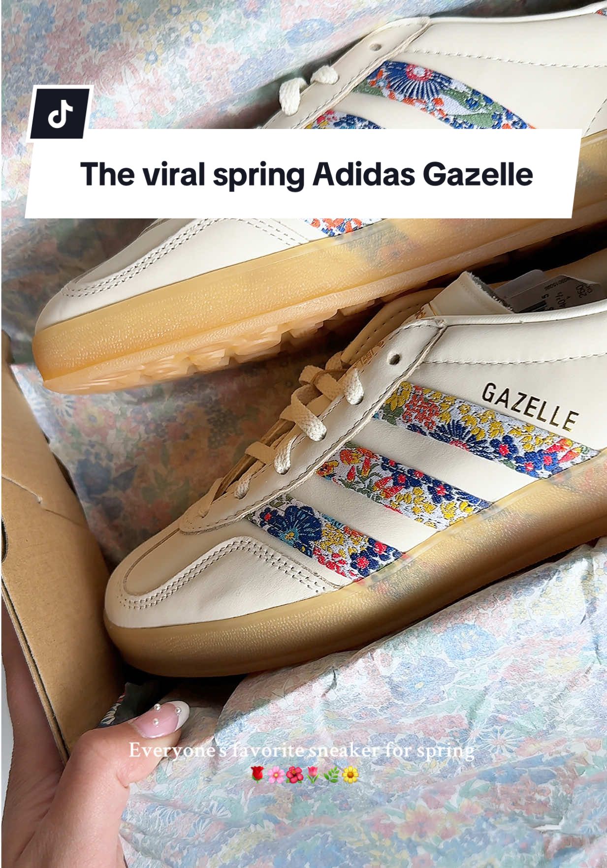 JUST ARRIVED AT FLY KICKS: Liberty London Floral Adidas Gazelles 🌸💐 #libertylondonadidas #womensneakers #adidasgazelle #springsneaker #cuteshoes #viralsneakers 