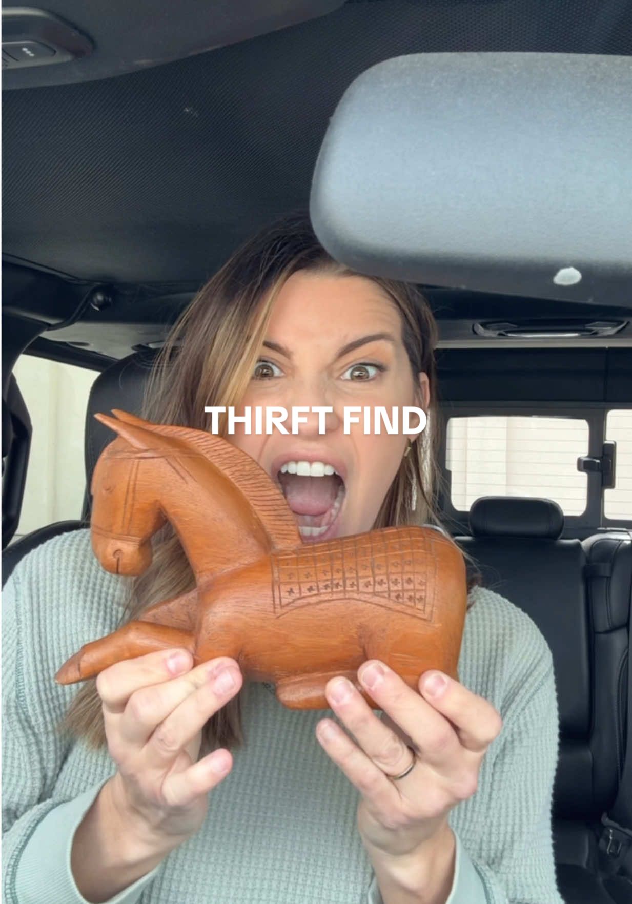 Todays thrift find is EPIC! 🤯 (and BIG!) 😂 #thriftfinds #thriftstore #thrifthaul #thrifting #vintagedecor 