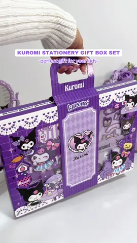 cutest gift idea!!!! 💜😫 #fyp #kuromi #giftideas #schoolstationery #stationerysupplies #stationerygiftbox #giftforkids #stationeryset #kuromilover 