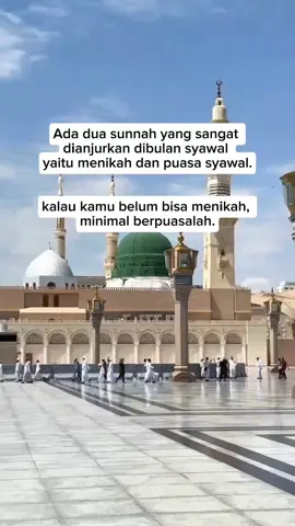 Ada dua sunnah yang sangat dianjurkan dibulan syawal yaitu menikah dan puasa syawal. kalau kamu belum bisa menikah, minimal berpuasalah. #reminder #selfreminder #motivasihijrah #sunnah #bismillah #deen #quran #islamicreminder #alhamdulillah #muslimah #islam #islamicpost #loveislam #islamicquotes #subhanallah