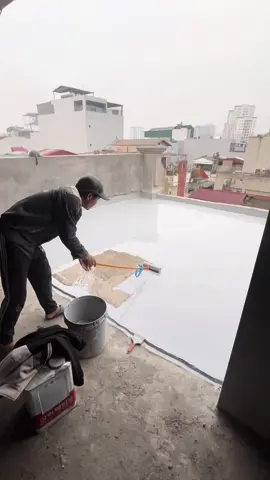 Chống thấm sàn mái bằng Vat lieu polyurethane mời các chuyên gia thẩm ạ#chongtham #xâydựng #nhapho #xâynha 