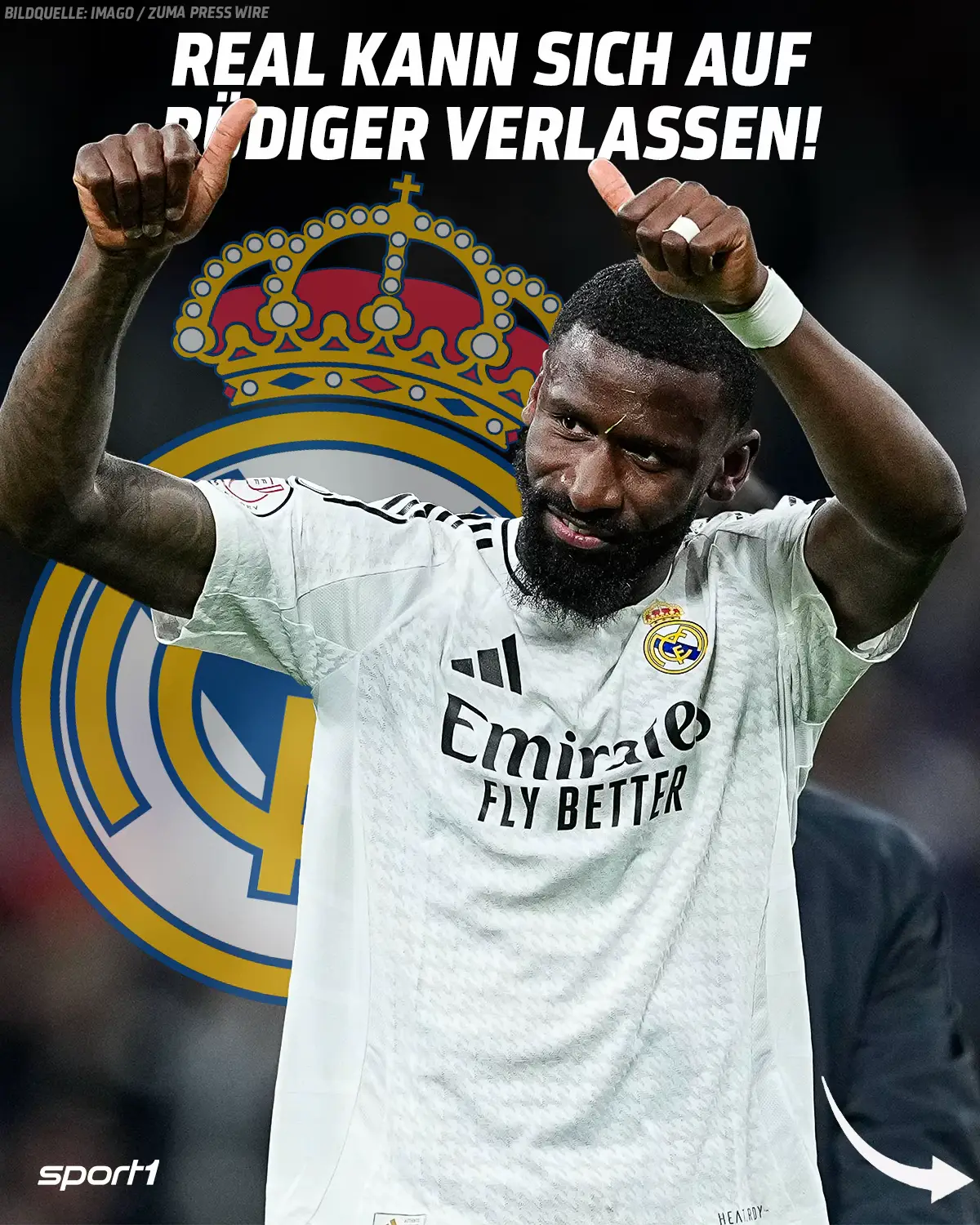 Antonio Rüdiger = Mr. Clutch für Real Madrid! 👌   #sport1 #sport1news #rüdiger #realmadrid #real #fussball
