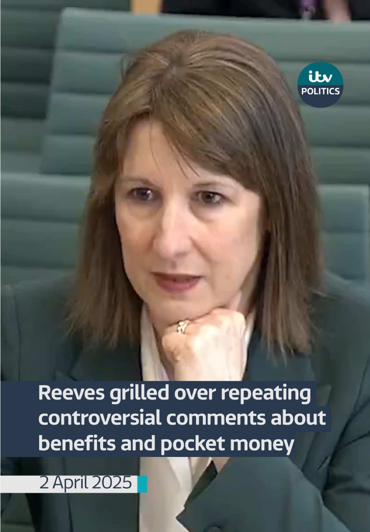 Reeves is grilled over repeating controversial comments about benefits and pocket money.  She described language by her colleague Darren Jones as 'clumsy', and on her own repetition of the comparison said 'it's not the right analogy, and apologies have already been made' @itvnews 