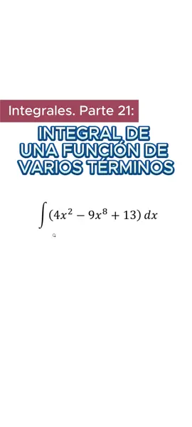 Integrales. Parte 21. Integral de varios términos #maths #matematicas #calculointegral #calculo #integralesfaciles #matematica 