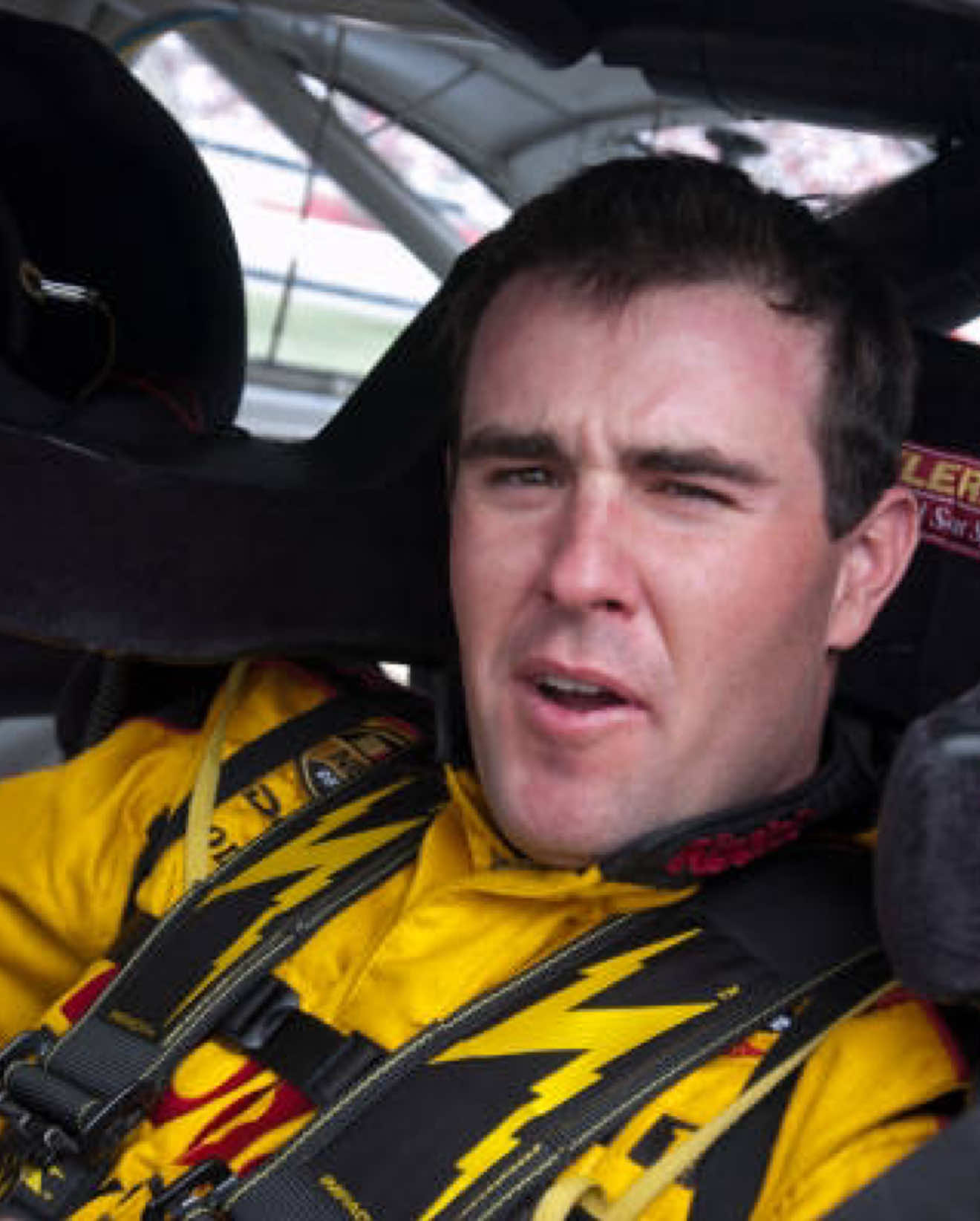 September 5th, 2004, the Pop Secret 500 2004. On lap 33 going into turn 2, J.J. Yeley would get loose and hit the outside wall. Having nowhere to go, Brendan Gaughn would hit Yeley who was coming back across the track. Elliott Sadler would go on to win the race.  #nascar #2004 #2004season #autoclubspeedway #fontana #popsecret #wrecking #crash #crashing #wreck #racing #jjyeley #11 #virgoro #homedepot #joegibbsracing #chevy #brendangaughan #77 #kodak #jasper #dodge #nbcsport #nascaronnbc #Motorsport #racecars #jgr #motorsports #race 