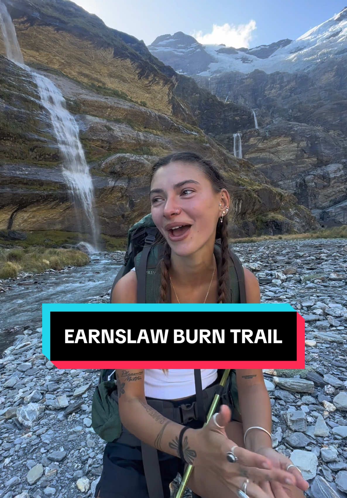 In a state pure bliss along the Earnslaw burn trail🥹🫶🏽🏔️🦋🌸🌿🍄🥾💫 #earnslawburn #Glenorchy #valleyofwaterfalls #MountEarnslaw #nzhikes #fyp #foryou 