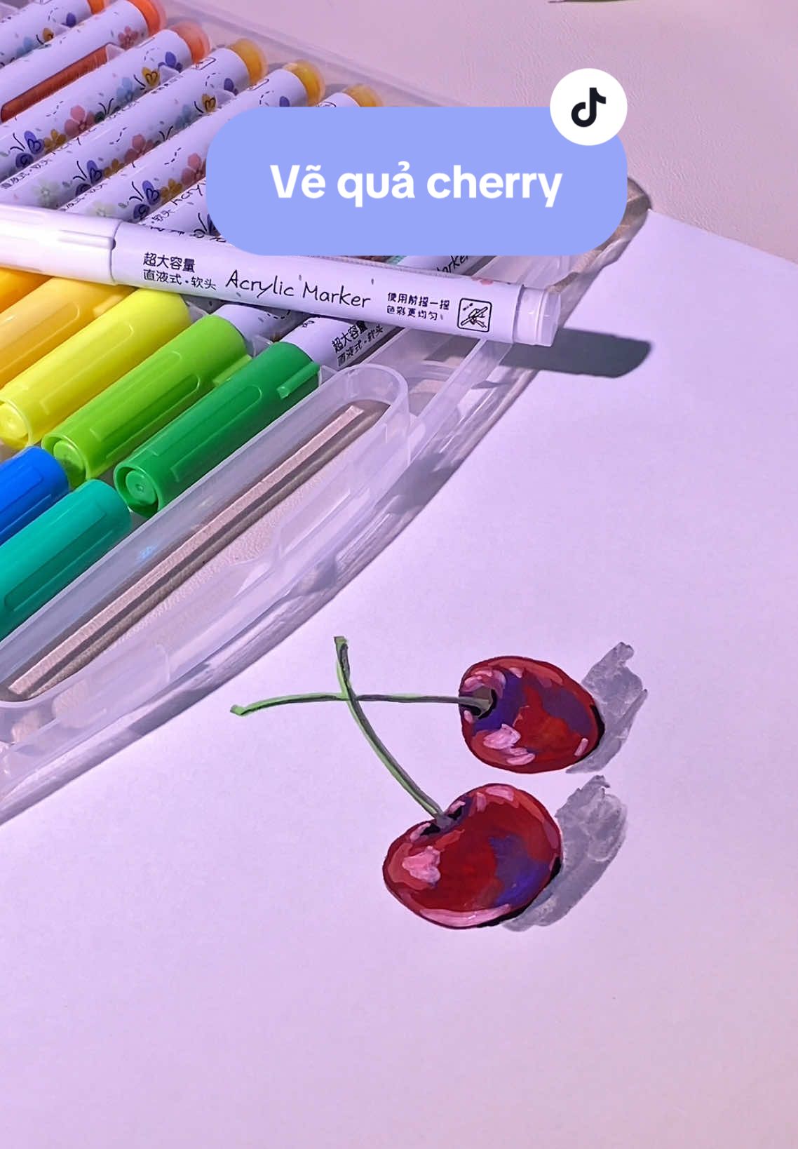 Trả lời @Hạ Di cùng vẽ cherry zới sho iu nhóoo🥰🥰🥰#xuhuong2025 #toptrending #vanphongpham #gocsangtao #danhchobe #virral #fyp #vetranh #acrylicreview #riviewmarker #marker 
