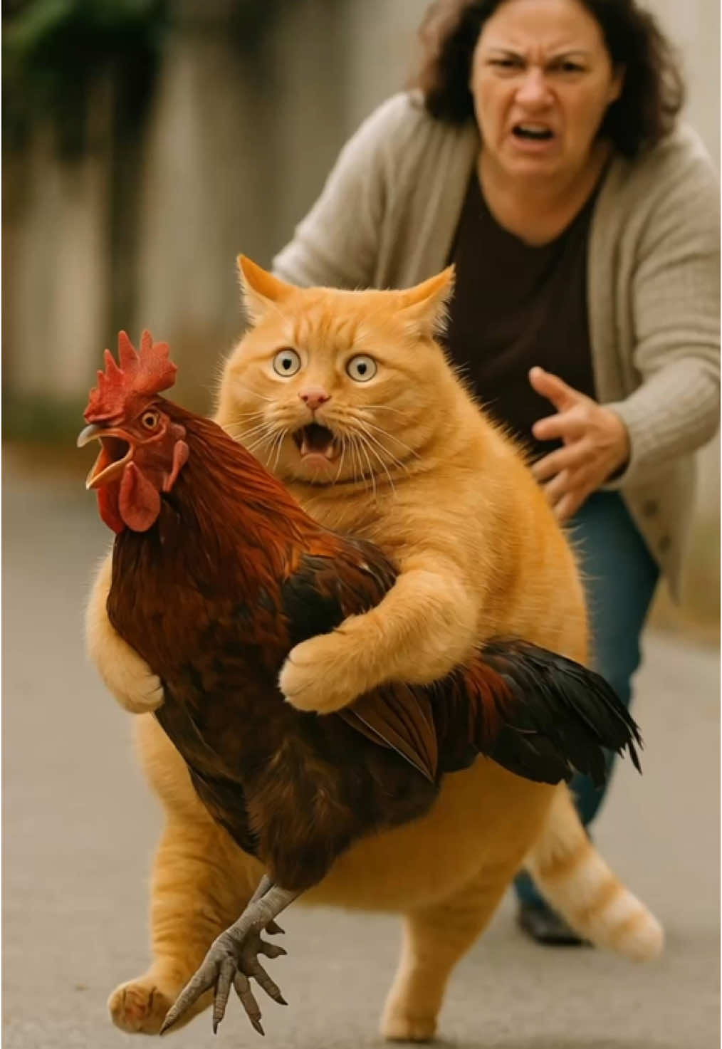 Roast a big rooster today!#cats #cat #cutecat #orangecat #aigenerated 