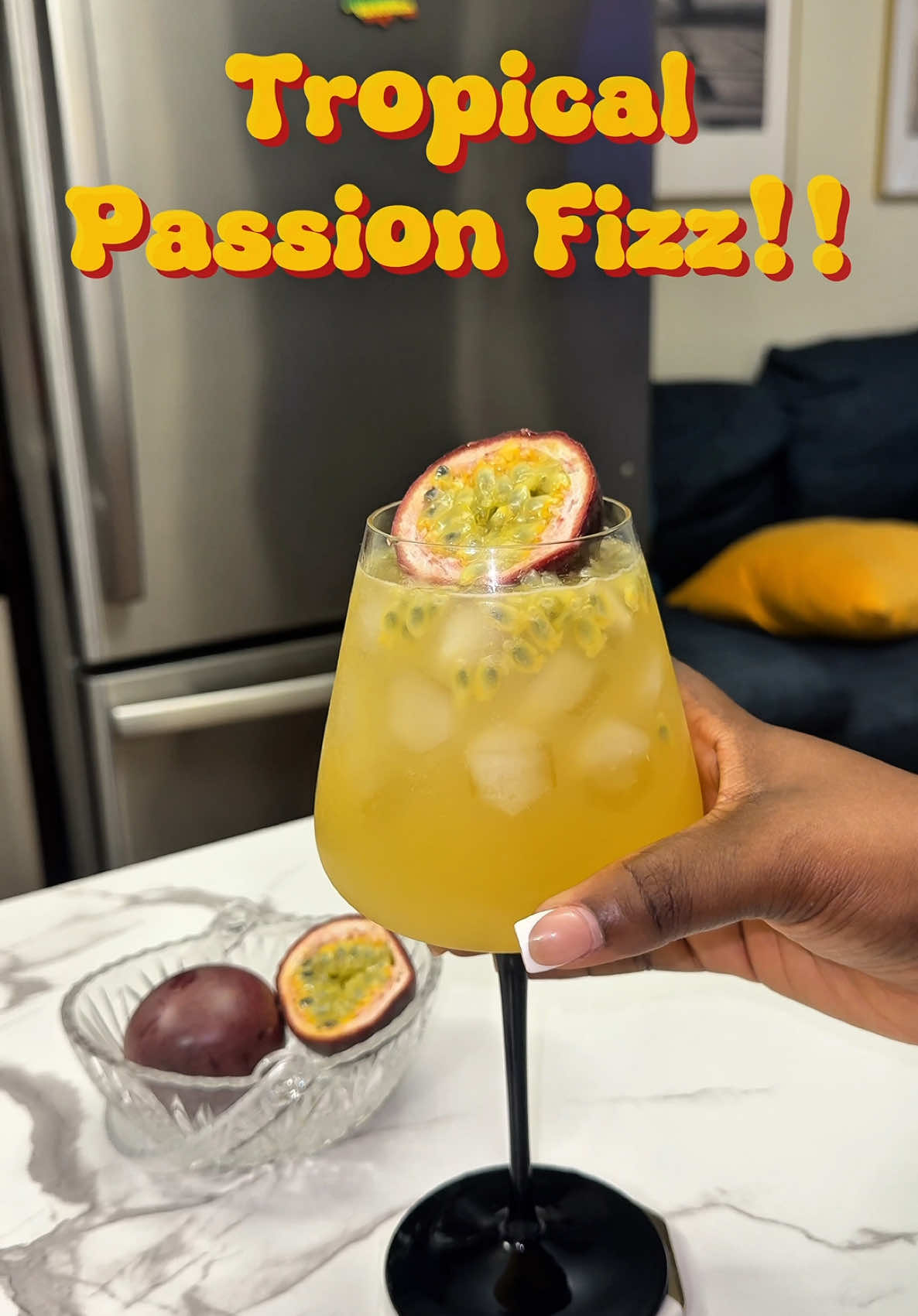 Tropical Passion Fizz!! 🍸 Glass cup from @Stokes Stores  Ingredients used: Passion fruit pulp Pineapple juice  Ginger ale  #CapCut #shastasoda #mealbarrecipes #EasyRecipe #easydrinkrecipe #passionfruit #fyp #viral_video #drinktok #passionfruitrecipes 