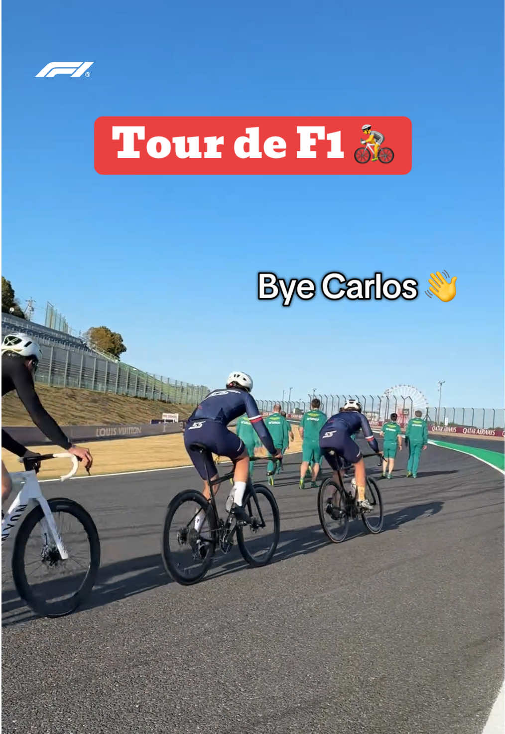 nothing like an evening bike ride with the gang 🙂‍↔️🚲 #f1 #formula1 #cycling #japanesegp #sports #TourDeFrance 