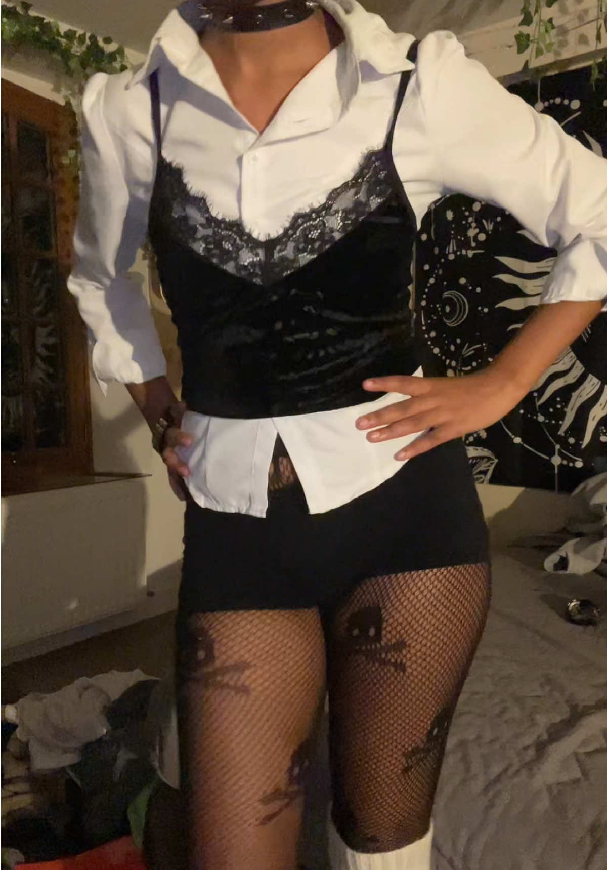 my friend helped  with the outfit >:3 #femboy #gothfemboy 