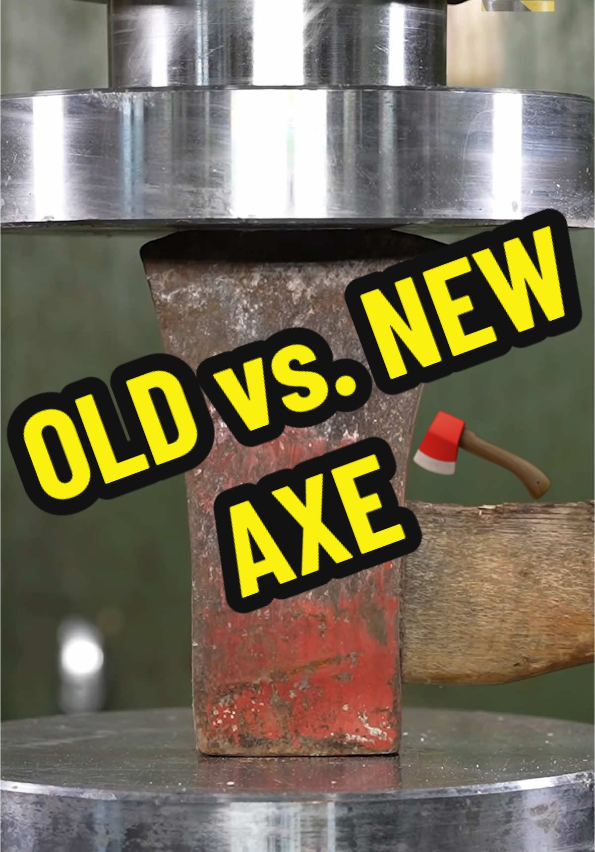 Old vs new axe: which one is strongest? #oddlysatisfying #asmr #hydraulicpress #crush 