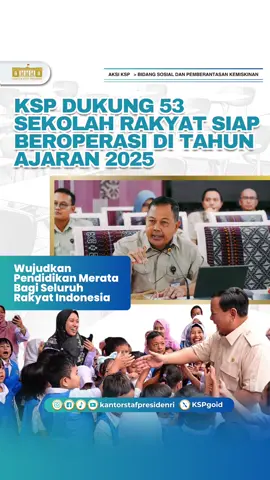 Sekolah Rakyat adalah program Presiden Prabowo untuk memutus rantai kemiskinan melalui pendidikan berkualitas dan merata. Berkonsep asrama dan gratis, sekolah ini memberi peluang bagi anak-anak dari keluarga miskin untuk mendapatkan pendidikan yang layak. KSP berperan aktif dalam pembentukan Sekolah Rakyat dengan menjadi bagian dari tim formatur dan Satgas Percepatan Pembangunan, serta mengatasi berbagai hambatan agar program ini berjalan optimal di seluruh Indonesia. #SekolahRakyat #KSP #KantorStafPresiden
