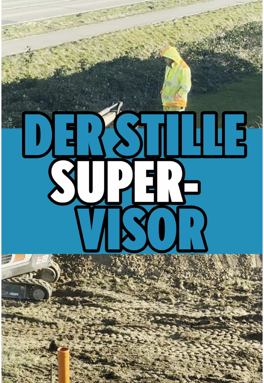 Wer kennt ihn nicht? Den stillen Supervisor #nurlausenimkopf #handwerk #tiefbau #tiefbauer #baustelle #erwischt 