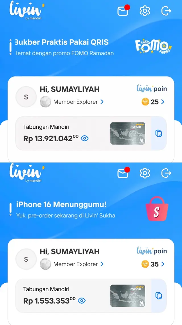 Saldo sebelum dan sesudah lebaran🤭