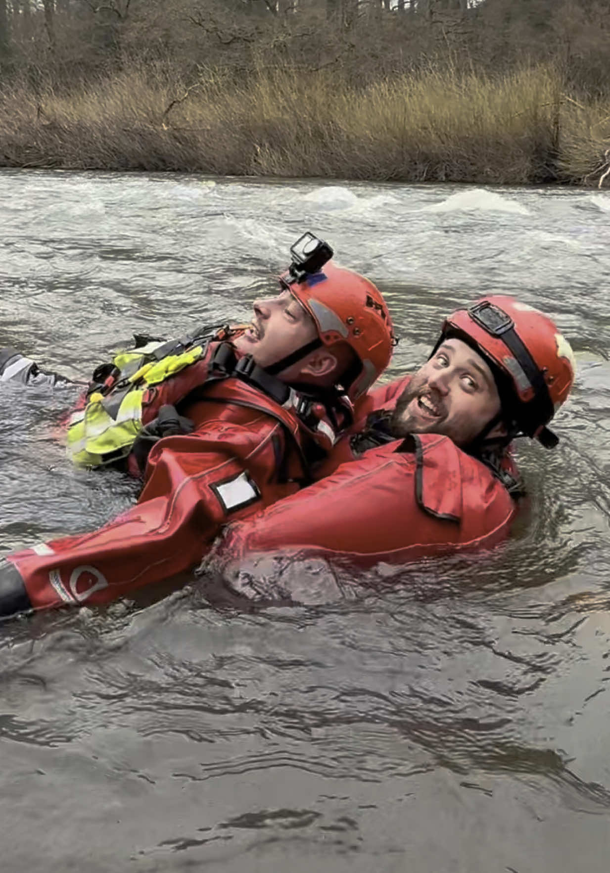 Tethered swim to rescue a person flowing down the river utilising the mega sled as a working platform to allow the rescuer to position further out into the flow, also being out of the water allowing them to dive into the water to cover even further distance before commencing swim if required. #waterrescue #sararescue #tetheredswim #swim #fastwater #searchandrescue #rescue #swiming 