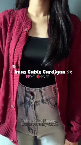 Imas Cable Cardigan 🎀🍓🖤 #imascablecardigan#cardigan#cardiganwanita#foryou 