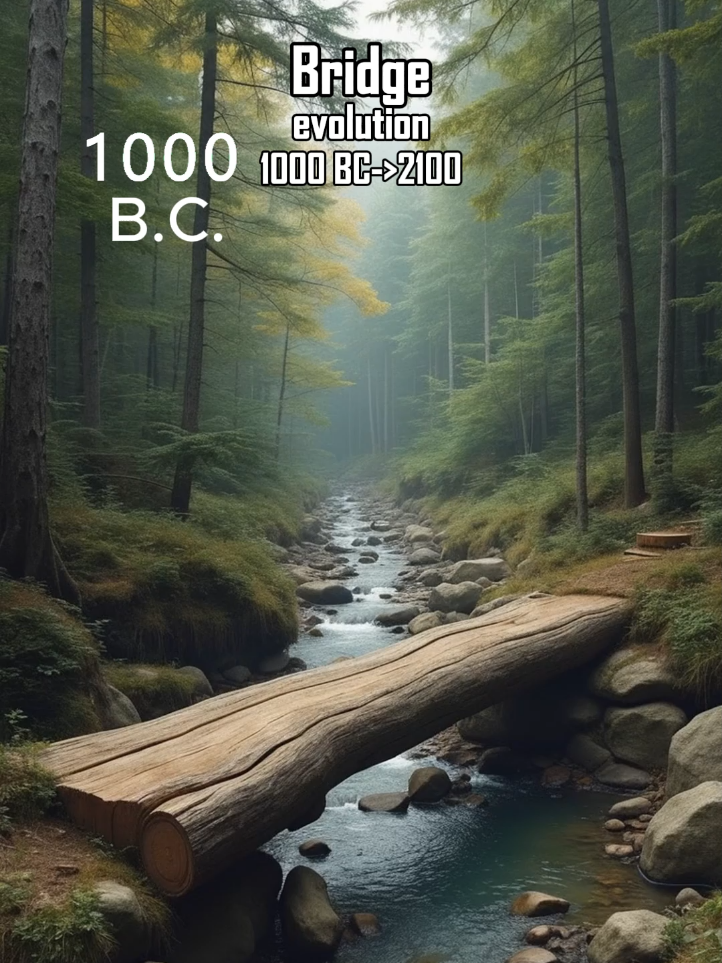 The evolution of the bridge from 1000 BC to 2100 #evolution #timelapse #trend #fyp #bridge 