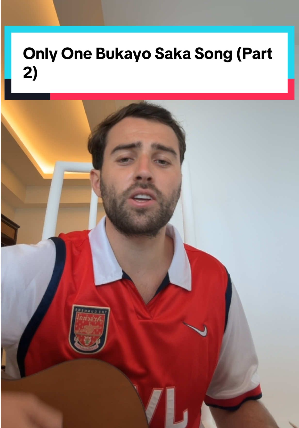 Part 2 of the Only One Bukayo Saka Song (Conor McGregor Cover). Now that Gabriel is officially ruled out, the Madrid game might actually be a bit closer!#bukayosaka #saka #arsenal #cover #acoustic #singing #fyp #football