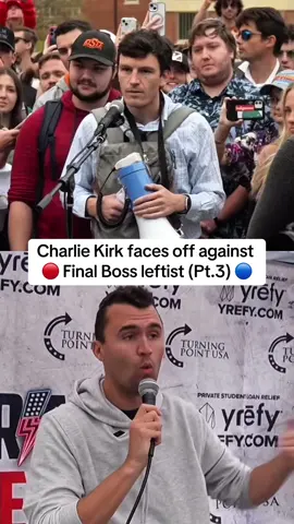 Charlie Kirk faces off against  Final Boss leftist (Pt.3) 🔴🔵 #charliekirk #debate #finalboss #leftist #college #pt3 