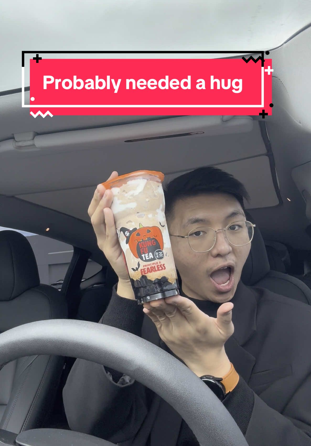 Probably needed a hug but got boba instead 😂 #boba #joke #bobatea #bobarista #bobamilktea 