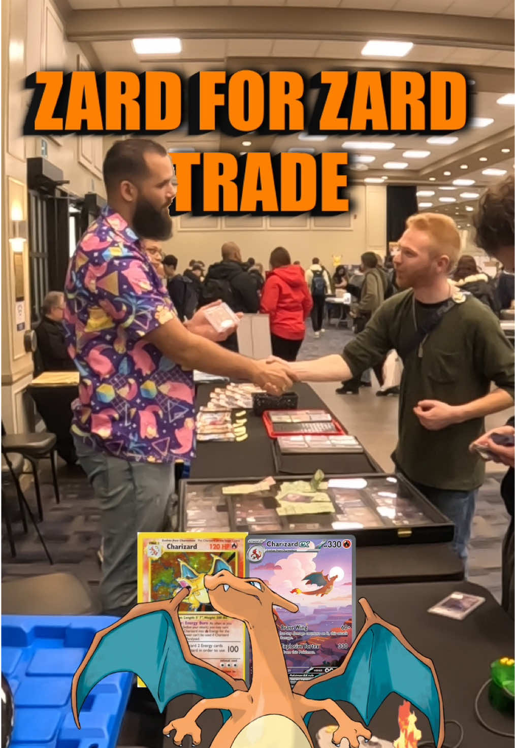 WHICH ZARDS ARE YOU A FAN OF? #CollectorsRealm #CatchCollectConnect #charizard #pokemon   #pokemon151 #fyp #convention #vendor #pov