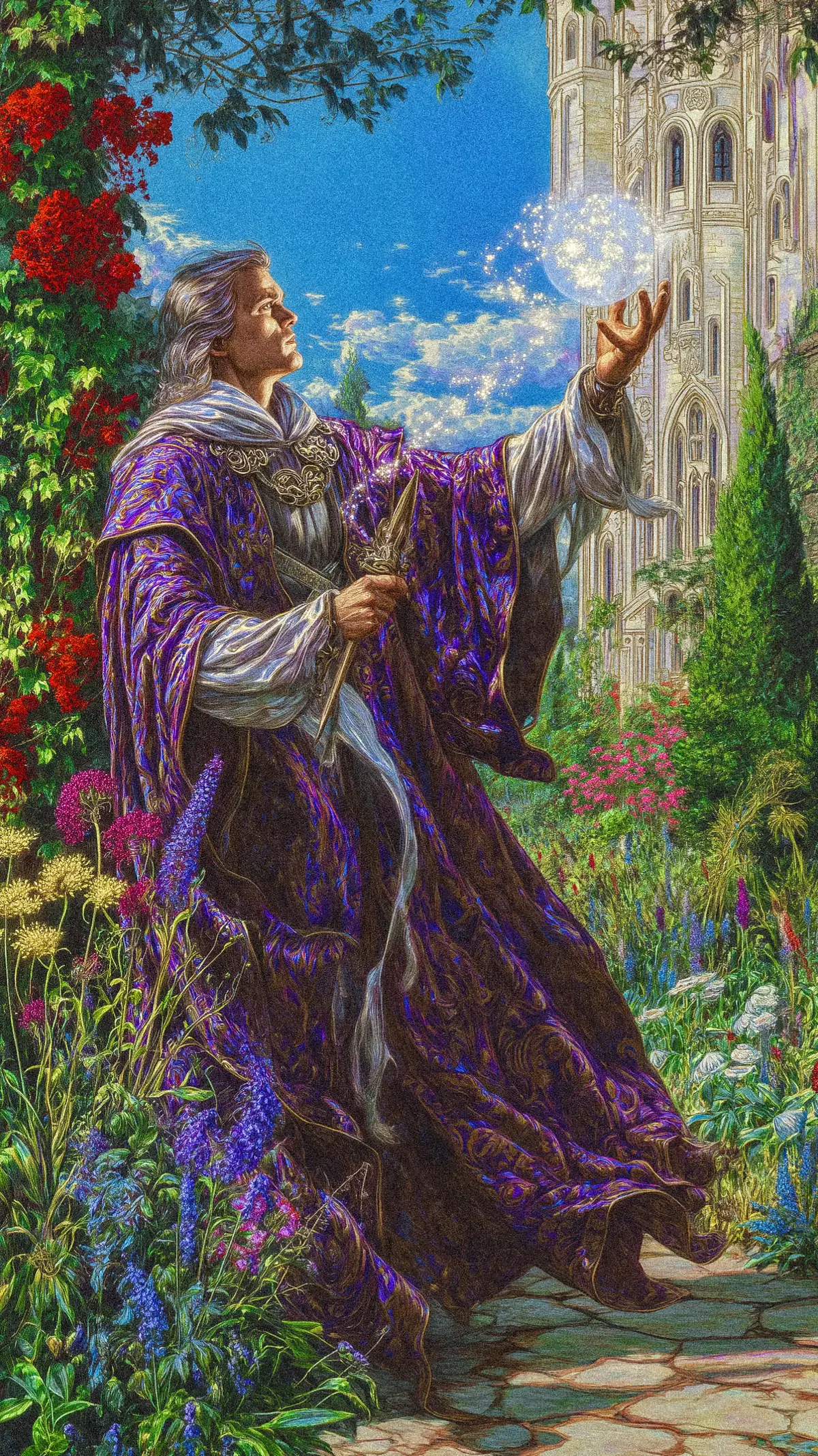 Explore the most aqueous gardens of this #lightfantasy universe! #aesthetic #artwork #satisfying #relaxing #calming #digitalart #wallpaper #medievaltiktok #royalty 