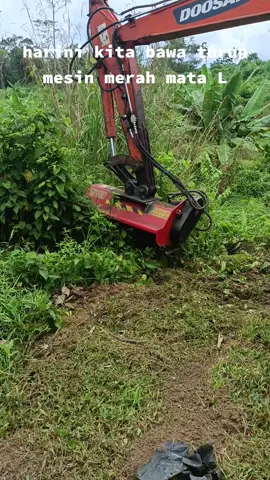 potong rumput cuci kebun#flailmower #mulcher #excavatordoosan #miniexcavator 