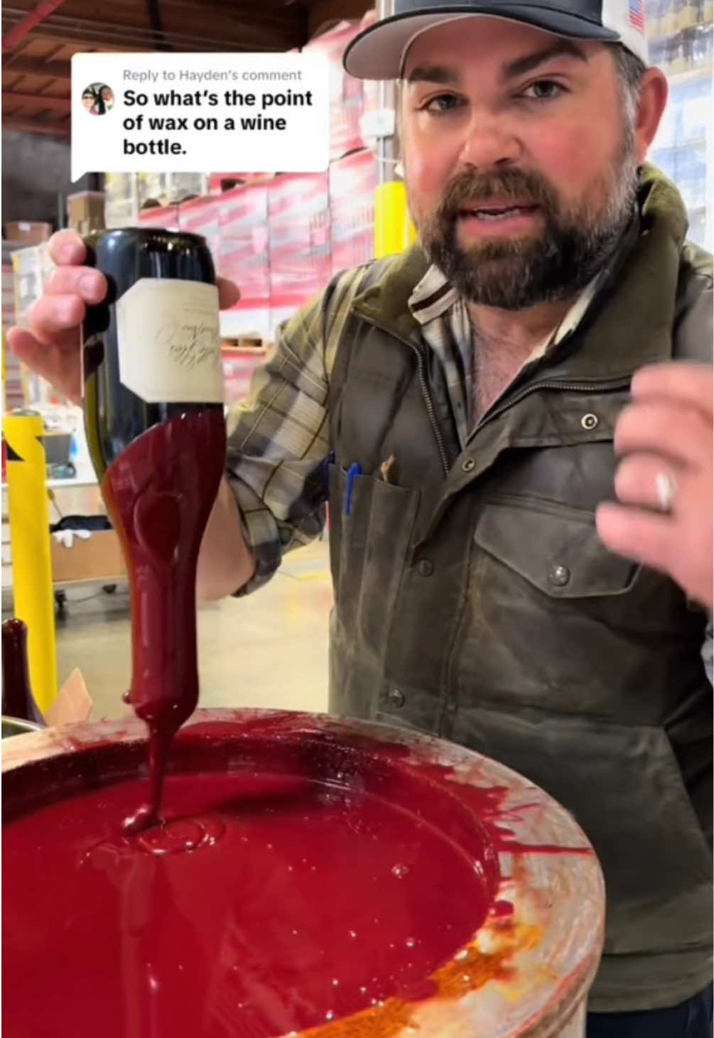 We get taught why winemakers wax their wine bottles with @JoeTheWinemaker 🍷 #fyp #foryou #wine #winemaker #grapes #wax 