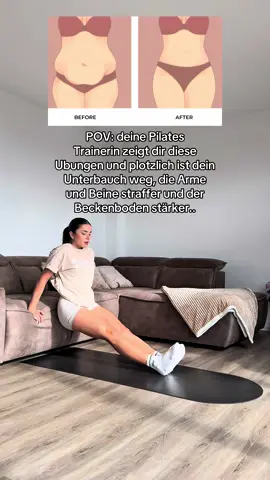 ist eine Übung aus dem 3-2-1 Trainingsplan für zuhause, der Plan kombiniert Krafttraining für die Beine und Pilates für den Oberkörper. Link ist in der Biografie #pilatesworkout #fettverbrennen #fettverlieren #fitnessmotivation #fitnesstrainer #abnehmen #fyy 