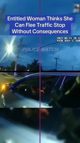 Entitled Woman Thinks She Can Flee Traffic Stop Without Consequences #cops #fyp 