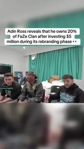 Adin Ross reveals that he owns 20% of FaZe Clan after investing $5 million during its rebranding phase 👀 #adinross #lacy #faze #fazeclan #streamer #kaicenat #gaming #viral #fyp #fypシ 