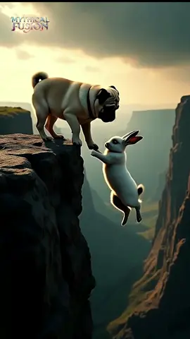 Injured Rabbit Falls Off a Cliff—Brave Pug’s Heartwarming Rescue! #AnimalRescue #RabbitRescue #InspiringStory