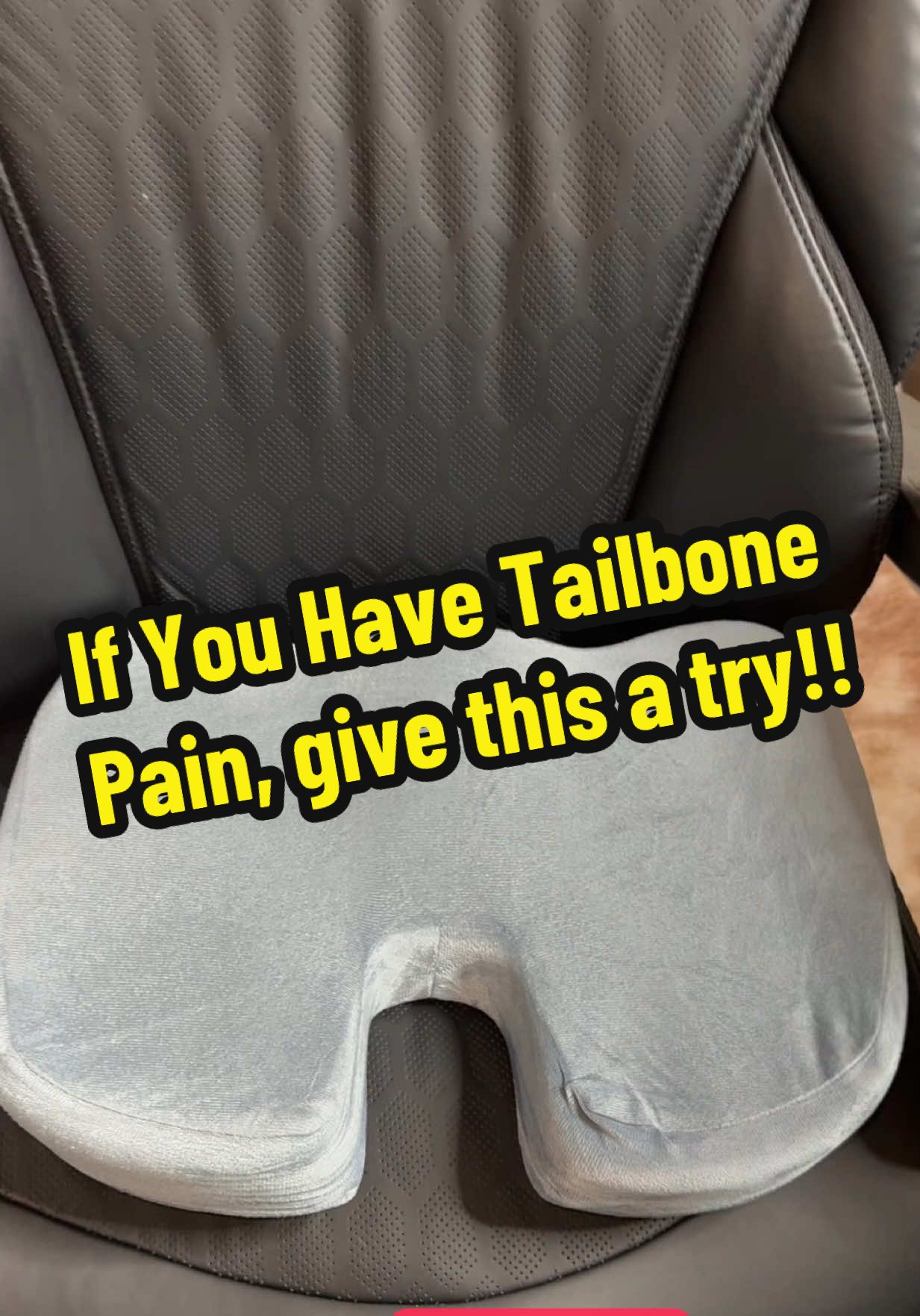 Viral Seat Cushion #fyp #tiktokshop #seatcushion #buttpain #bumpain #nomorepain #rearend #tailbone #cushion #officechair #workathome #workfromhome #chaircushion  #creatorsearchinsights 